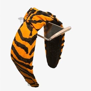 Orange and Black Tiger Stripe Knot Headband - Women’s Hair Accessory